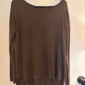 H&M Brown Oversize Boat Neck Sweater - S